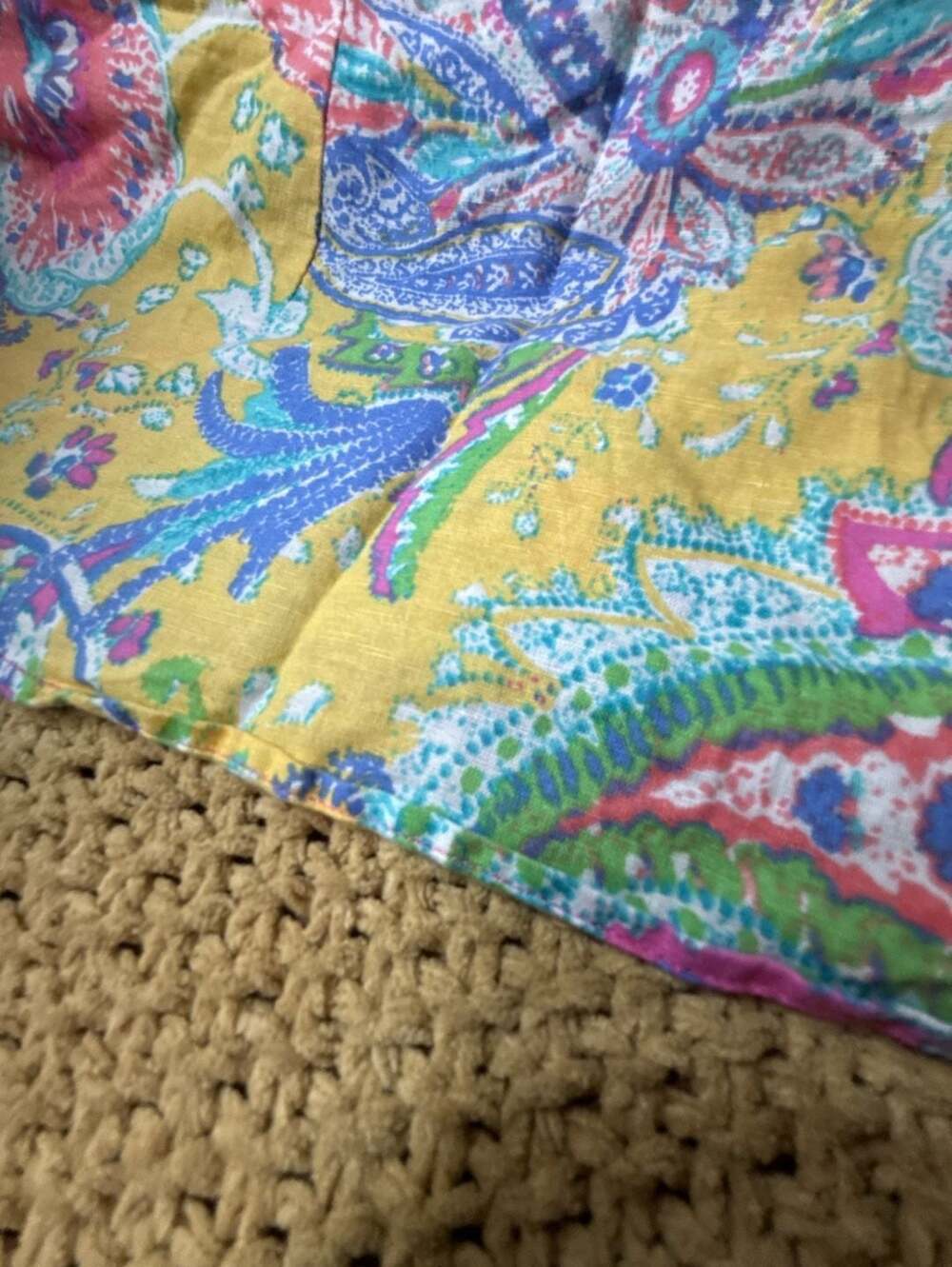 Chaps Classics Women's XL Button Down Shirt Multi-Color Paisley Linen Blend - Picture 8 of 8